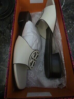 Tory Burch Bombe Miller Cristallo Calf Slide Like NEW!